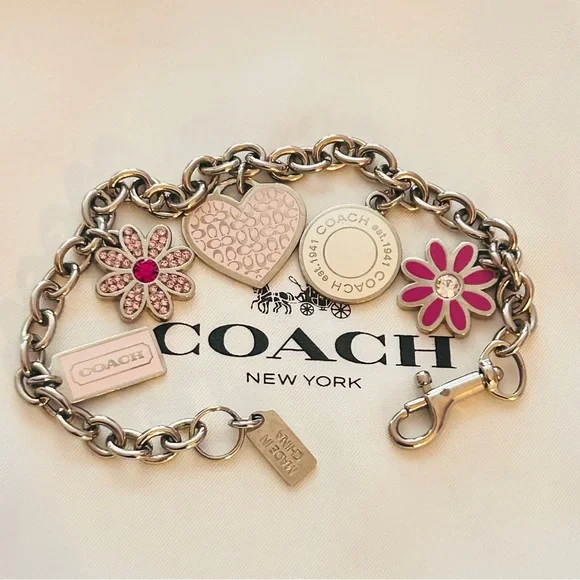 Coach Y2K Heart And Flower Charm Bracelet - Picture 2 of 13